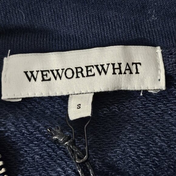 2/$50 WeWoreWhat Cropped Half Zip Pullover Terry Dress Blue Size S | Casual Chic - Picture 5 of 8